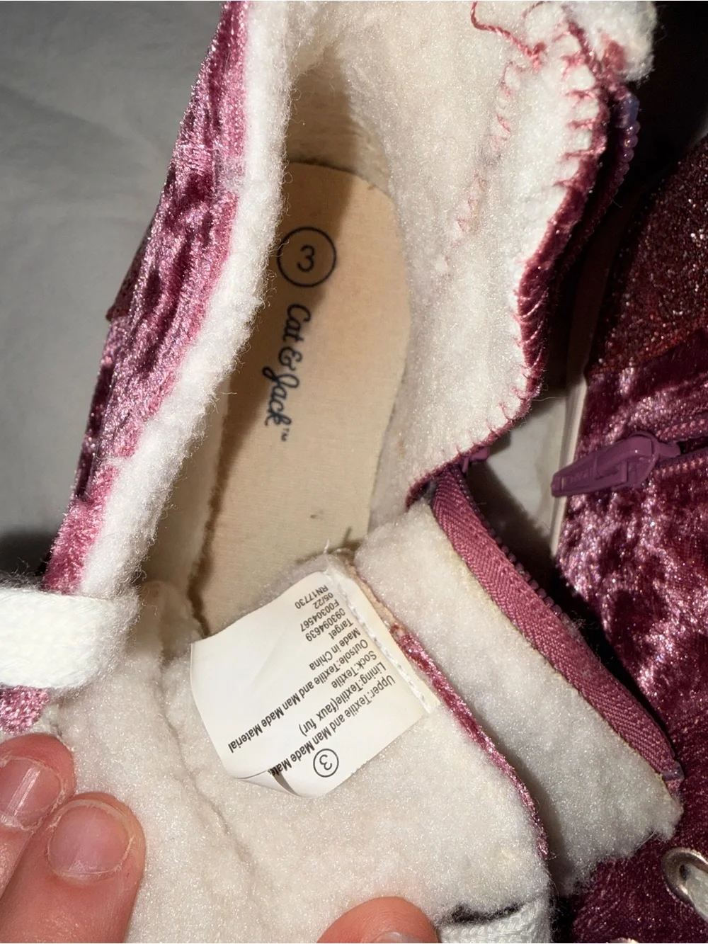 Cat & Jack Plush Velvet High-Top Sneakers in Mauve Pink